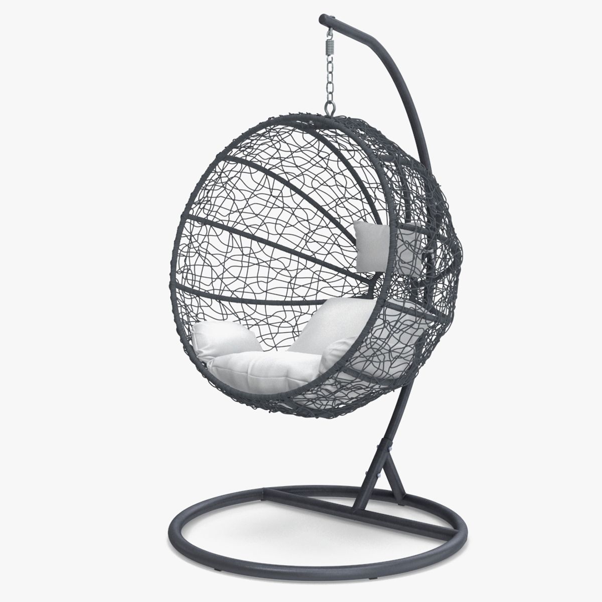 Hanging Ball Shaped Chair with Stand Gray 3d model