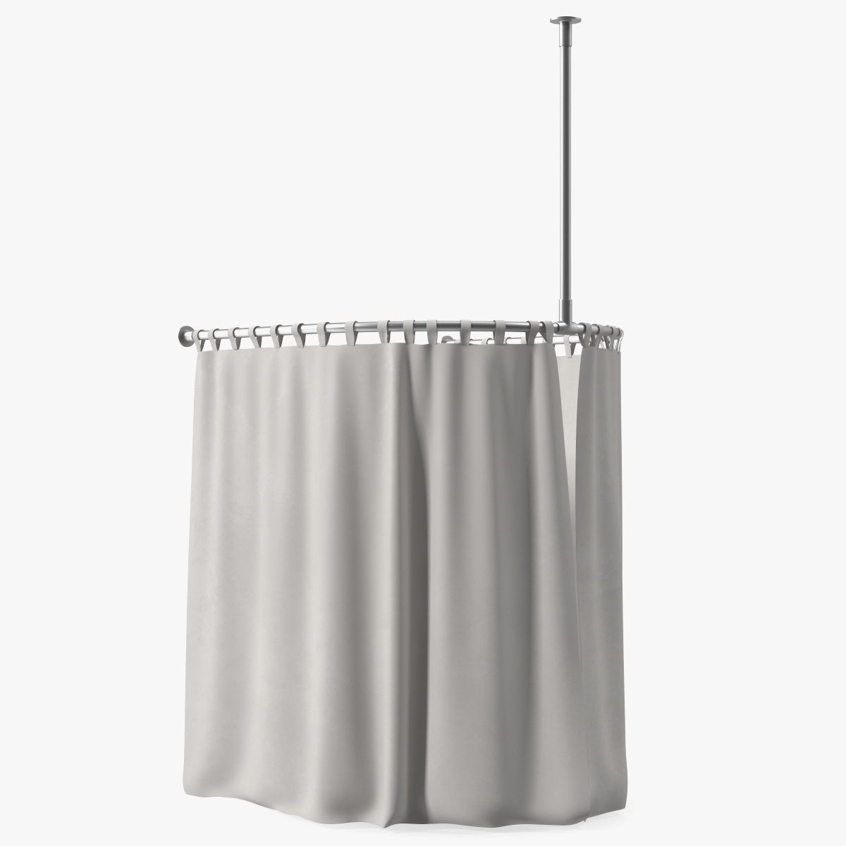 Fitting Room Curtain Closed White 3d model