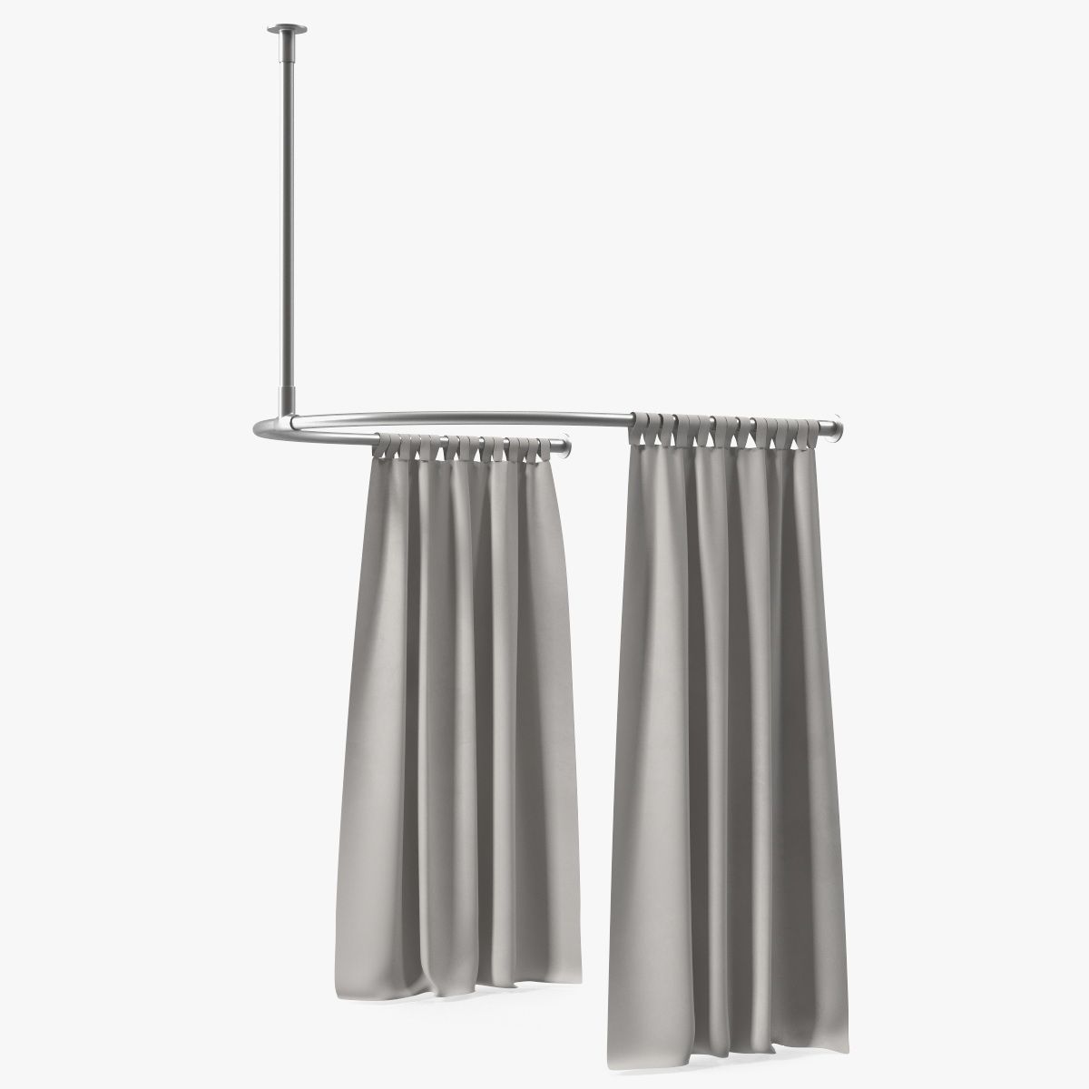 Dressing Room Curtain White Open 3d model