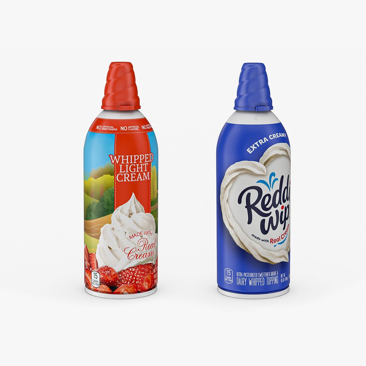 Creamy Whipped Topping Cans Collection 3d model