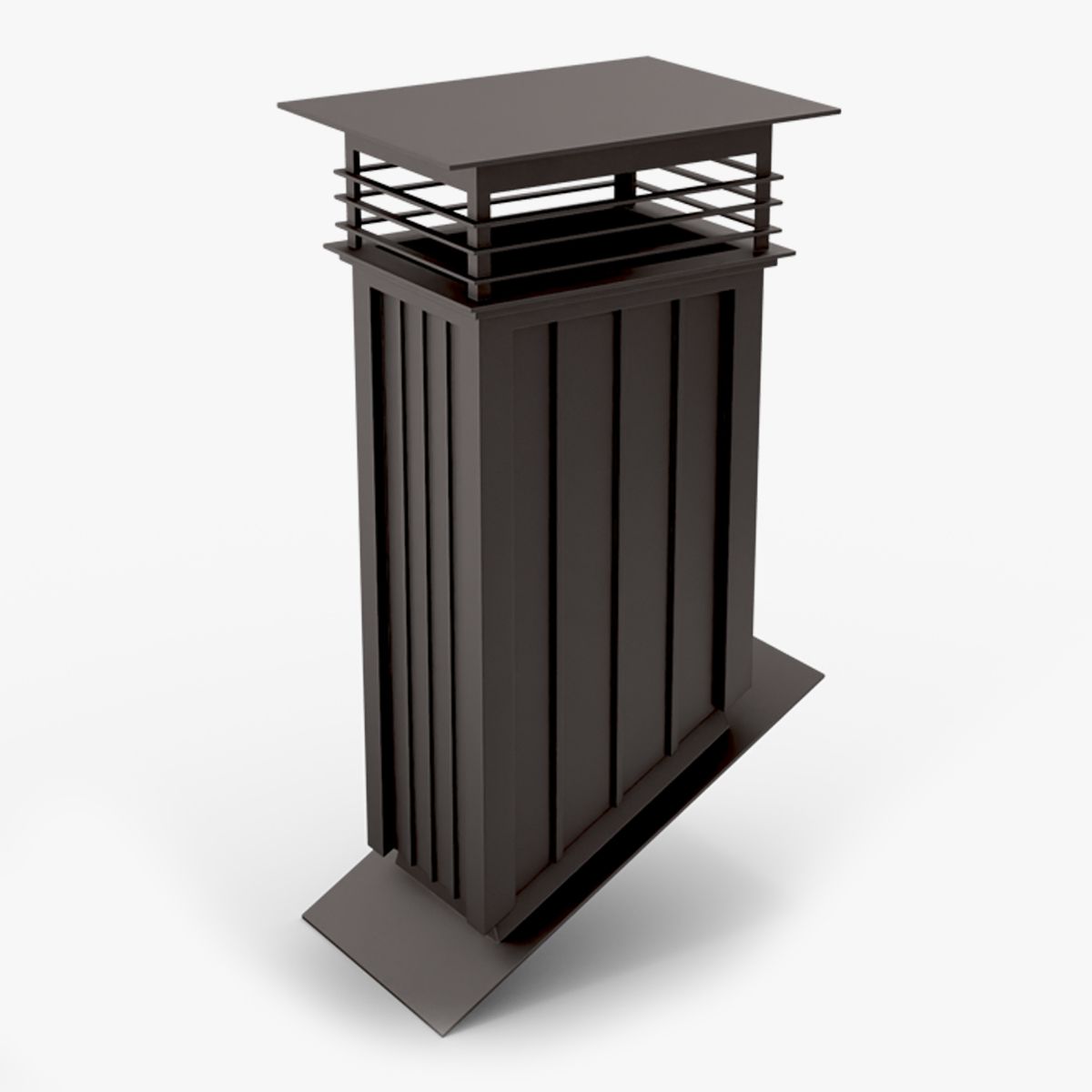 Vierkante metalen schoorsteen Zwarte hoekbasis 3d model