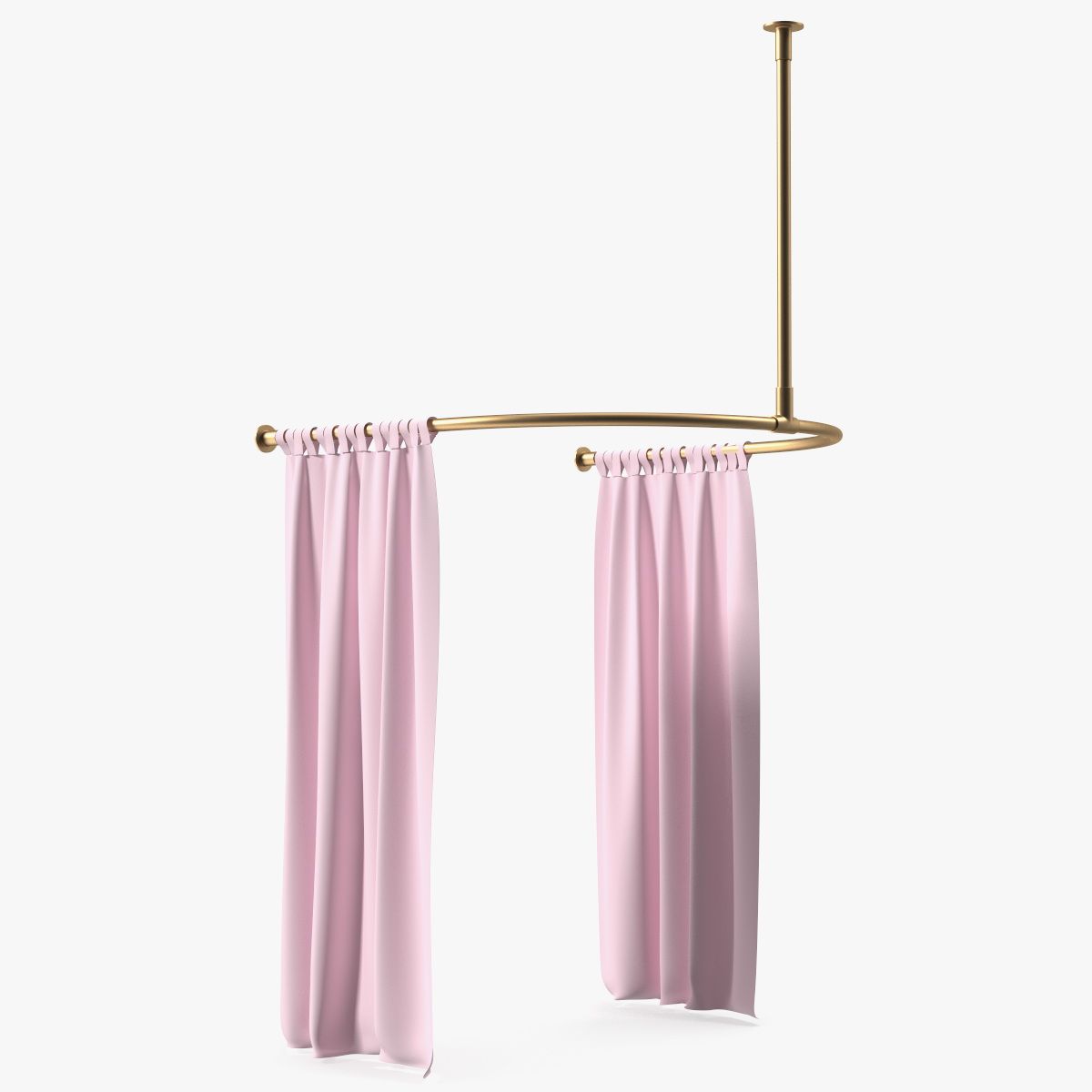 Pink Fitting Room Curtain Open 3d model