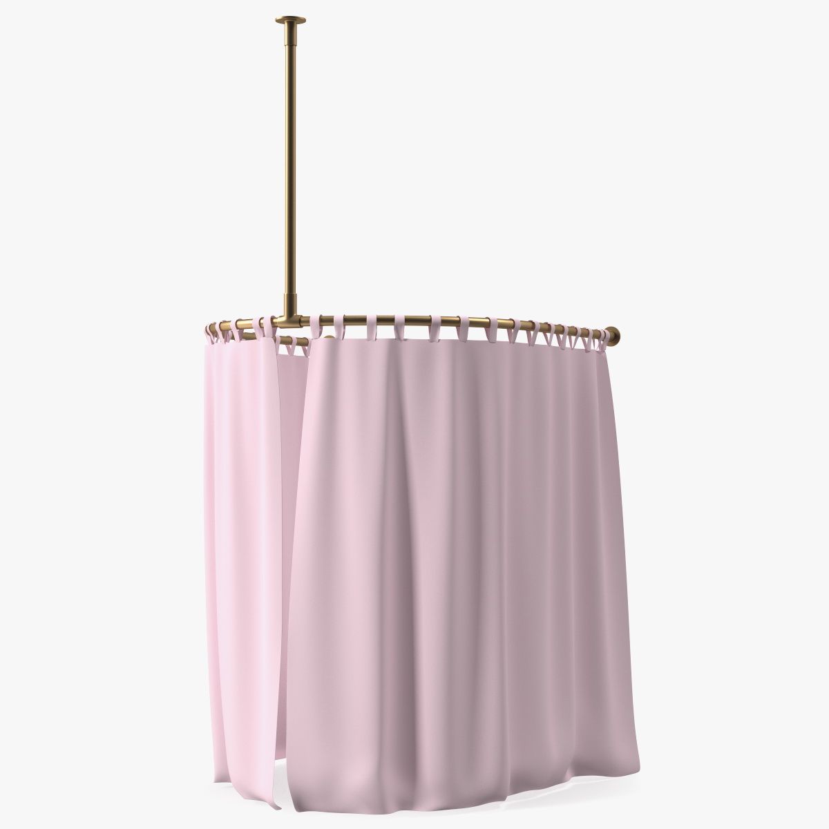 Closed Fitting Room Curtain Pink 3d model